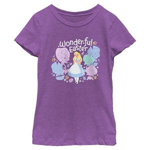 Girl's Alice in Wonderland Happy Floral Easter T-Shirt - 1 of 4