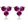 Guili 14K Gold Plated Cubic Zirconia Stud Earrings with Classic Elegance, Available in Green and Red, Perfect for Jewelry Enthusiasts and Any Occasion - 3 of 3
