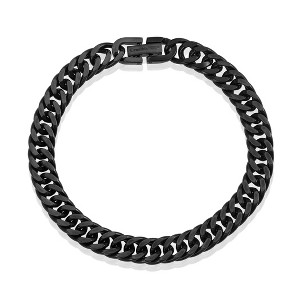 Crucible Men's 8mm Wide Cuban Curb Chain Steel Bracelet 8.25" - 1 of 4