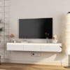 64" Floating Wall Mounted TV Stand with Touch LED Lights and Power Outlet, Media Cabinet with Storage and Cord Management for Living Room - 3 of 4