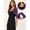 INSPIRE CHIC Women's Elegant Evening Wedding Lapel Collar Bolero Shrugs - 2 of 4