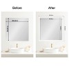 Amanti Art Mirror Makeover Bathroom Mirror Frame Border Kit - Fully Assembled Peel and Stick Frame - Mirror NOT Included - Cabinet White Narrow Trim - 3 of 4