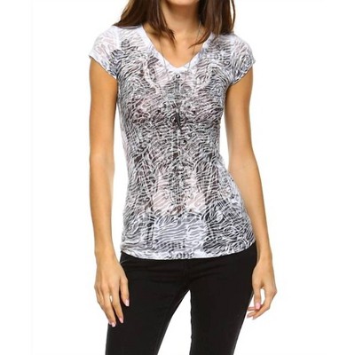 Women's V-neck Short Sleeve Burnout Tee - Urban X L : Target