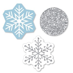Big Dot of Happiness Winter Wonderland - Shaped Snowflake Holiday Party and Winter Wedding Cut-Outs - 24 Count - 1 of 4