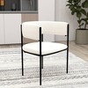 LeisureMod Upholstered Dining Chair in Leather/Fabric/Velvet with Iron Legs Set of 4 Cyril Series - 2 of 4