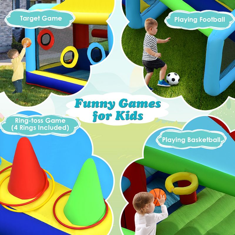 Costway Inflatable Bounce House Kids Bouncy Jumping Castle w/ Dual Slides & 480W Blower, 3 of 9