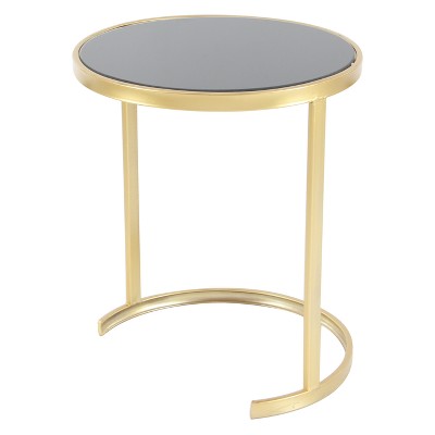 Metal and Glass (Set of 3) Round Nesting Tables Gold - Olivia & May