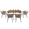 Suki 7-Piece All-Weather Patio Dining Set with Large Size Dining Table, Acacia Wood Tabletop, Metal Frame, Outdoor Furniture - Maison Boucle - 2 of 4