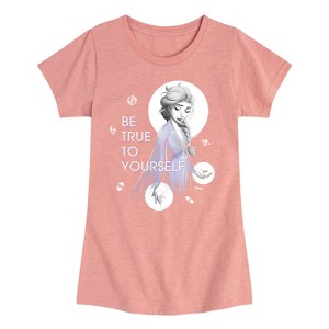 Girls' - Frozen 2 - Be True To Yourself Elsa Fitted Short Sleeve Graphic T-Shirt - 1 of 4