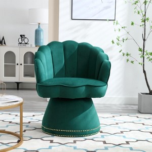 Swivel Barrel Accent Sofa Chair, 360 degree Swivel Round Sofa 300 Lbs Load Bearing Capacity for Living Room Bedroom Office Lounge Arm Chair - 1 of 4