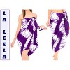 LA LEELA Women's Summer Bikini Wraps Sarong Cover up Wrap Skirt Bathing suit Swimwear Swimsuit Beach Coverup for Women One Size Purple, Tie Dye Design - 2 of 4