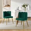 Set of 2 Barbara Contemparary Velvet Vanity Stool For Makeup Room, Moden Accent Side Chairs For Living Room With Shell Back And Golden Metal Legs| ARTFUL LIVING DESIGN - 2 of 4
