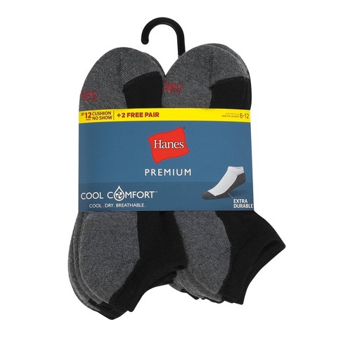 Download Hanes Premium Men's 10+2 Bonus Pack No Show Socks - 6-12 : Target