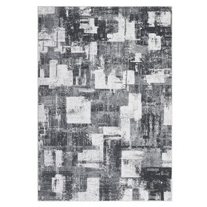 Washable Modern Abstract Rug Non Slip Low Pile Rug Soft Throw Floor Cover Foldable Indoor Carpet for Living Room Bedroom Playroom Nursery - 1 of 4