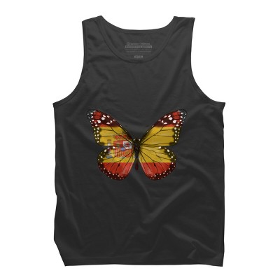 Men's Design By Humans Butterfly Flag Of Spain By GiftsIdeas Tank Top