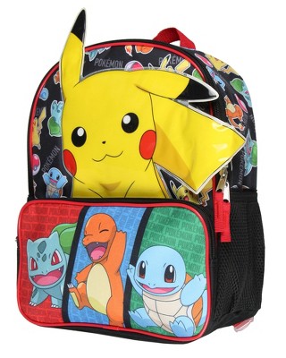 Bioworld Pokemon Backpack 3D Pikachu Bulbasaur Squirtle Charmander 14 Kids School Travel Backpack