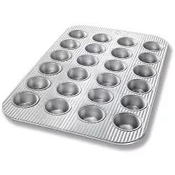 USA Pan Bakeware Mini Cupcake and Muffin Pan, Nonstick Quick Release Coating, 24-Well, Aluminized Steel