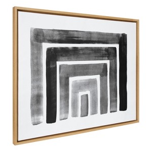 Kate & Laurel All Things Decor 31.5"x41.5" Sylvie MCM Abstract Rainbow Black Horizontal Wall Art by The Creative Bunch Studio Natural - 1 of 4