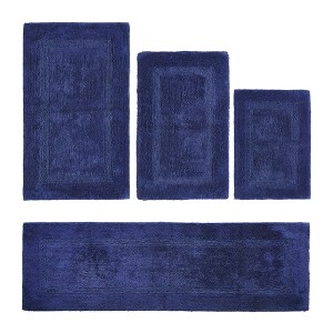 Lux Premium 100% Cotton Tufted Solid Reversible 4 Piece Bath Rug Set – Ultra-Soft, Water-Absorbent, Durable, Machine Washable Bathroom Rug - 1 of 4