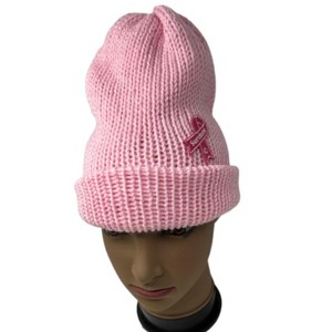 Adult Unisex Breast Cancer Survivor Handmade Knit  Acrylic Beanie Hat - 1 of 4