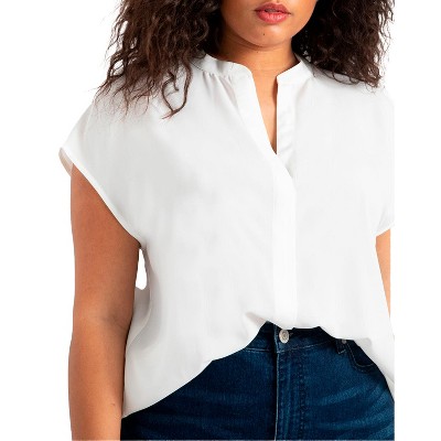 Eloquii Notch Collar Blouse