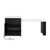 PDTEND 82.7" Kitchen Island with Extendable Dining Table, Power Outlet, 2 Drawers, 2 Side Open Shelves - 3 of 4