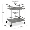 Best Choice Products 2-Tier Rolling Bar Cart Indoor/Outdoor w/ Storage Shelves, Wine Rack, Lockable Wheels - 2 of 4