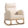 Rocking Chair Nursery, Glider Rocking Chair with  Wood Legs, High Backrest Rocking Accent Chair - 3 of 4