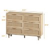TIRAMISUBEST 43.31"6-Drawers Rattan Storage Cabinet Rattan Drawer,for Bedroom,Living Room,Natural - 4 of 4