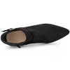 Allegra K Women's Round Toe Buckle Decor Cross Strap Block Heels Ankle Boots - 4 of 4