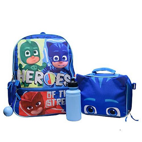 Pj Masks Girls Boys Pre school 4 Piece Backpack Set Catboy Gekko Owlette Kids 16 L School Bag W front Zip Pocket Blue Target