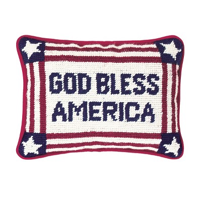 C&F Home 6.5" x 9" God Bless America July 4th Needlepoint Petite Throw Pillow