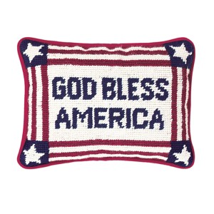 C&F Home 6.5" x 9" God Bless America 4th of July Needlepoint Small Petite Patriotic Accent Throw Pillow - 1 of 4