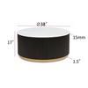 38" Wood Round Coffee Table with Marble-Inspired Top, Reeded Base and Gold-Finished Foundation for Living Room - 4 of 4