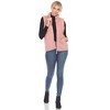 Women's Zip up High Pile Fleece Vest -White Mark - 4 of 4