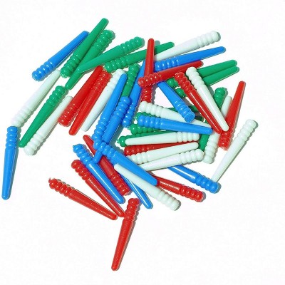 WE Games 48 Standard Plastic Cribbage Pegs w/ a Tapered Design in 4 Colors - Red, Blue, Green & White