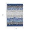 Navy Blue Gray And Silver Striped Washable Indoor Outdoor Area Rug - 3 of 4