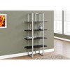 Bookshelf, Bookcase, Etagere, 4 Tier, 60"h, Office, Bedroom, Brown Laminate, Grey Metal, Contemporary, Modern - 2 of 4