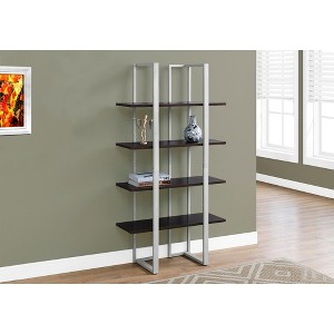 TOAOTBNBO 4 Tier Tall Geometric Bookshelf, Floor Standing Shaped Bookcase with Metal Legs Narrow Display Shelves for Living Room - 1 of 4