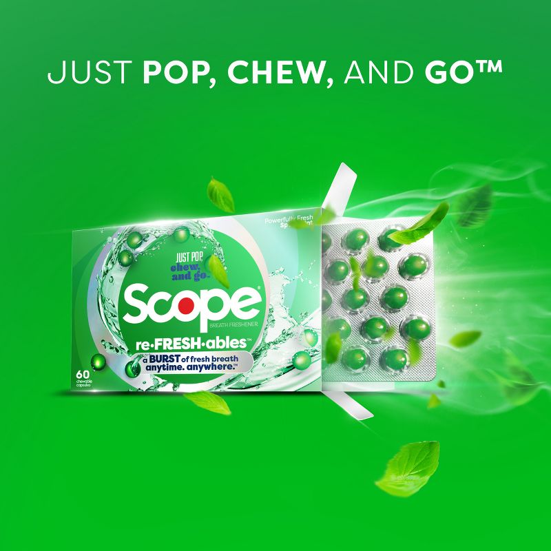 Scope Refreshable &#38; Chewable Capsules to Freshen Breath - Spearmint - 60ct, 5 of 12