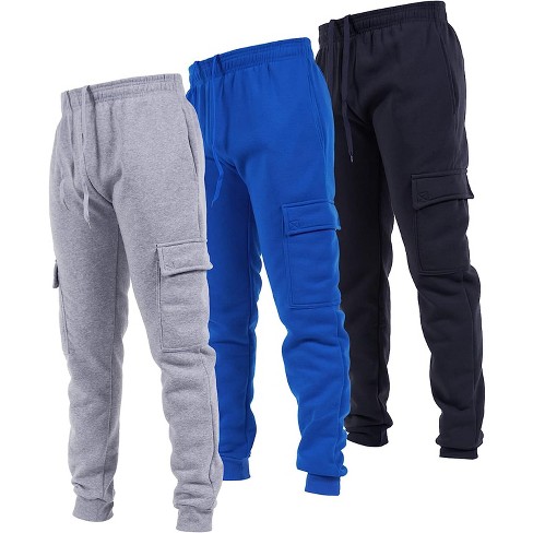 Ultra Performance Mens Fleece Cargo Joggers With Pockets Athletic Bottoms For Men With Pockets X large Navy Heather Grey Royal Blue 3 Pack Target