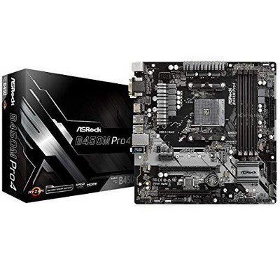 ASRock B450M PRO4 AM4 AMD Promontory B450 SATA 6Gb/s USB 3.1 HDMI Micro ATX AMD Motherboard