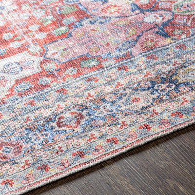 Alanya Red and Blue Boho-Chic Machine Washable Runner