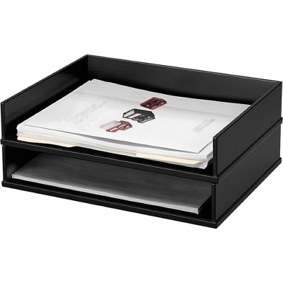 Victor Stacking Letter Tray Side 13"x10-9/16"x3-1/4" Midnight BK 11545