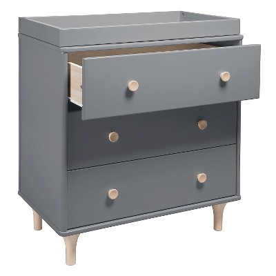 gray changing table with drawers