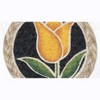 Earth Rugs Yellow Tulip Jute Coaster – 5"x5" Round Floral Braided Jute Mat for Bright Spring Table Decor - 3 of 3