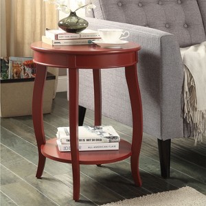 KTMBDW Small Round Side Table, 2-Tier Slim Waist Circular End Table with Storage Shelf, Compact Tea Sofa Side Table for Living Room Bedroom - 1 of 4