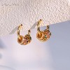 14K Gold Plated Small Huggie Dangle Earrings for Women Lightweight Trendy Heart Dainty Jewelry for Women - 4 of 4