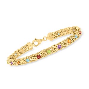 Ross-Simons 2.60 ct. t.w. Multi-Gemstone Byzantine Bracelet in 18kt Gold Over Sterling - 1 of 3
