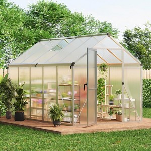 GustoWave Easy To Assemble Walk-In Aluminum Greenhouse In Black. (Upgraded Handle Version) - 1 of 4